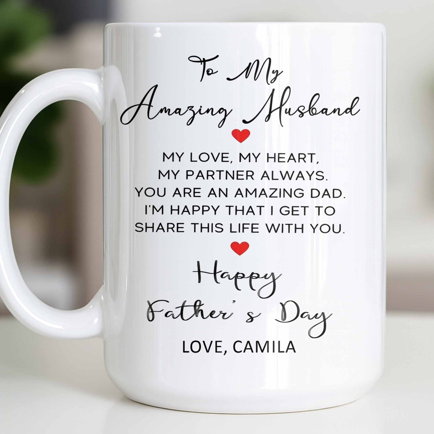 To My Amazing Husband Love And Heart - Personalized Custom Coffee Mug - HSB084_MG