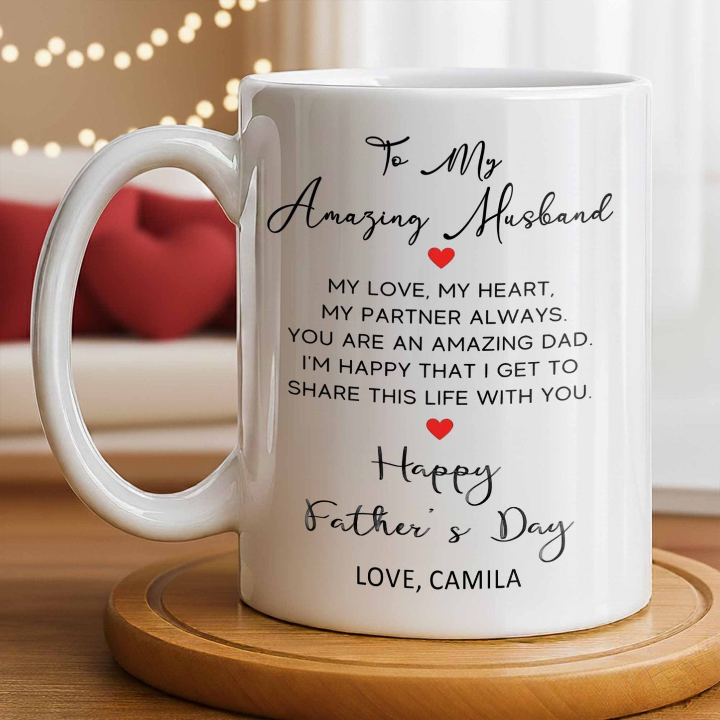 To My Amazing Husband Love And Heart - Personalized Custom Coffee Mug - HSB084_MG