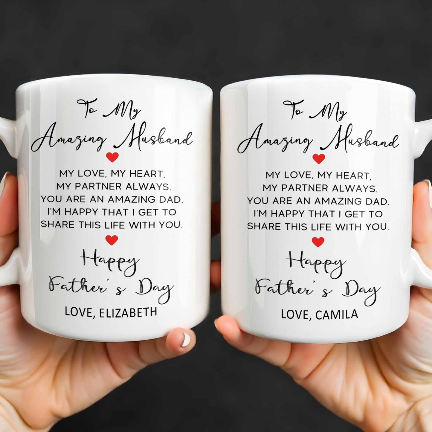 To My Amazing Husband Love And Heart - Personalized Custom Coffee Mug - HSB084_MG