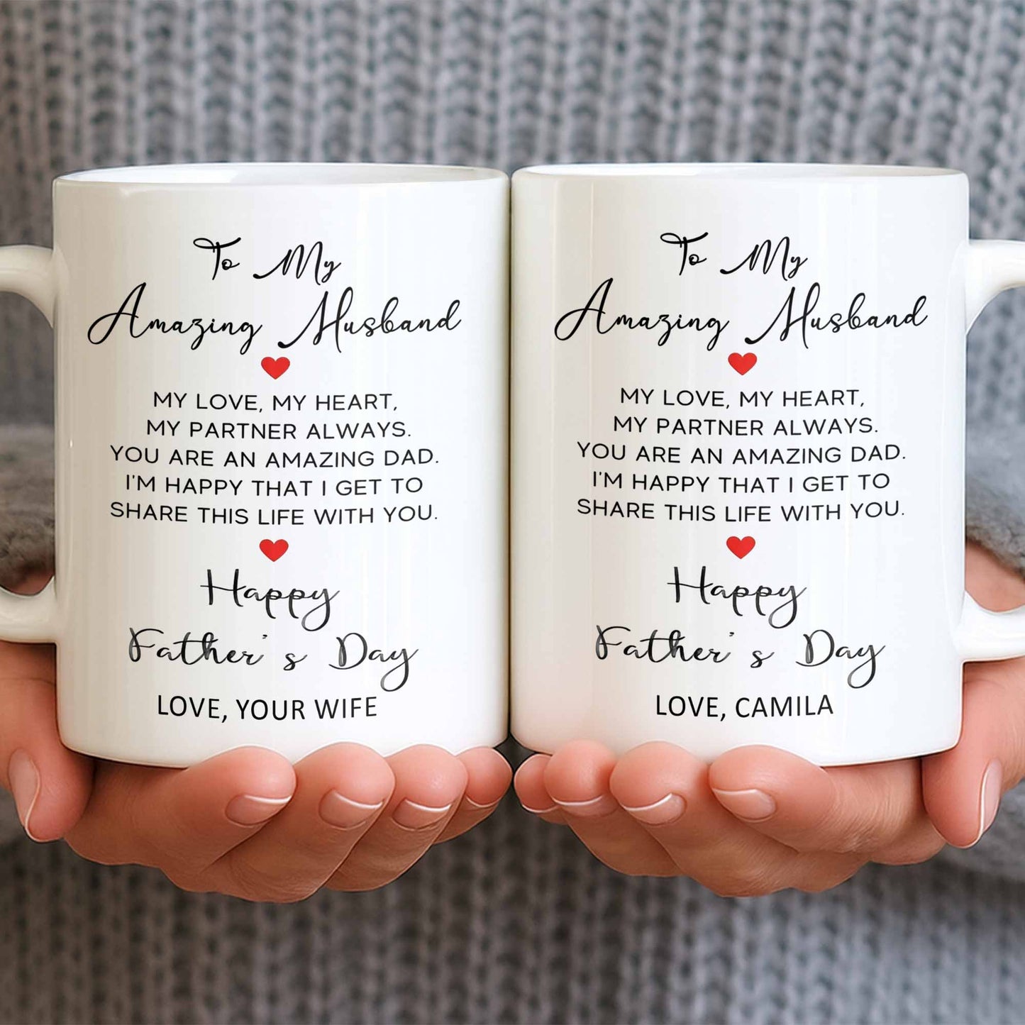 To My Amazing Husband Love And Heart - Personalized Custom Coffee Mug - HSB084_MG