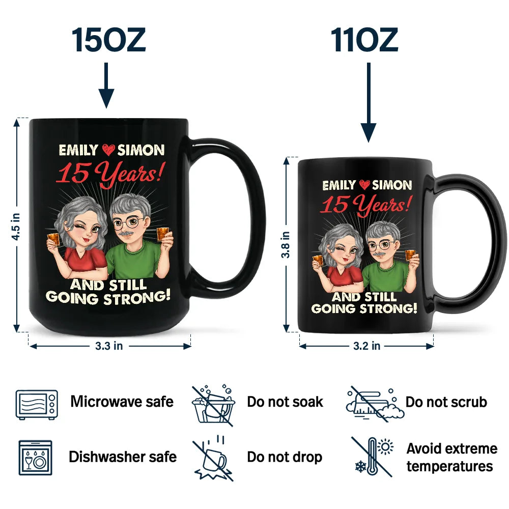 Couple Happily Annoying Each Other - Personalized Black Mug