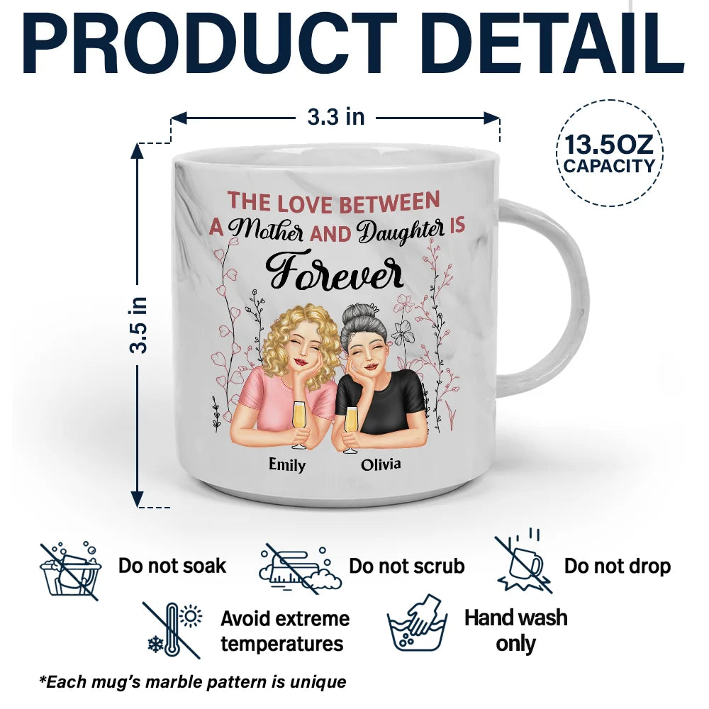 Mother And Daughter Forever - Personalized Marble Mug