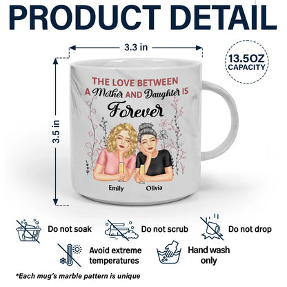 Mother And Daughter Forever - Personalized Marble Mug