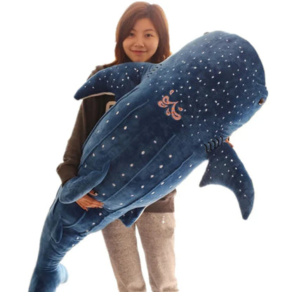 Cartoon Blue Shark Plush Toy - Soft Big Fish Pillow for Kids' Gifts