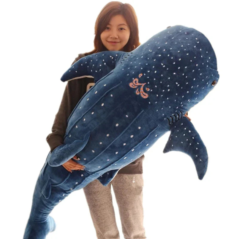 Cartoon Blue Shark Plush Toy - Soft Big Fish Pillow for Kids' Gifts