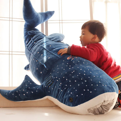 Cartoon Blue Shark Plush Toy - Soft Big Fish Pillow for Kids' Gifts