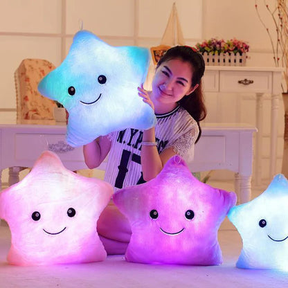 Luminous Star Plush Pillow - Soft, Colorful LED Cushion for Kids