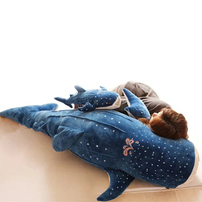 Cartoon Blue Shark Plush Toy - Soft Big Fish Pillow for Kids' Gifts