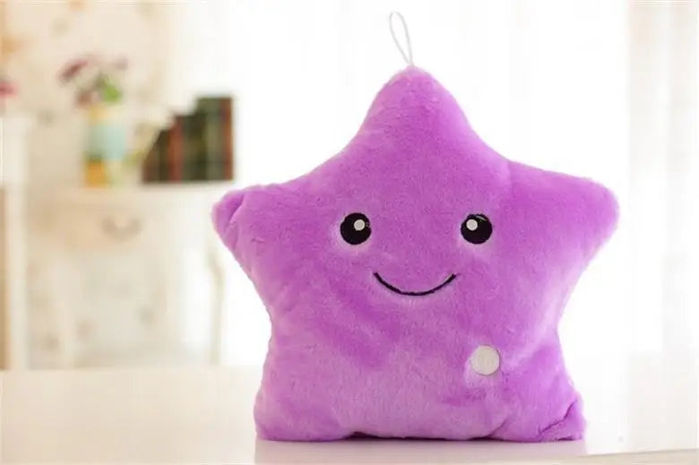 Luminous Star Plush Pillow - Soft, Colorful LED Cushion for Kids
