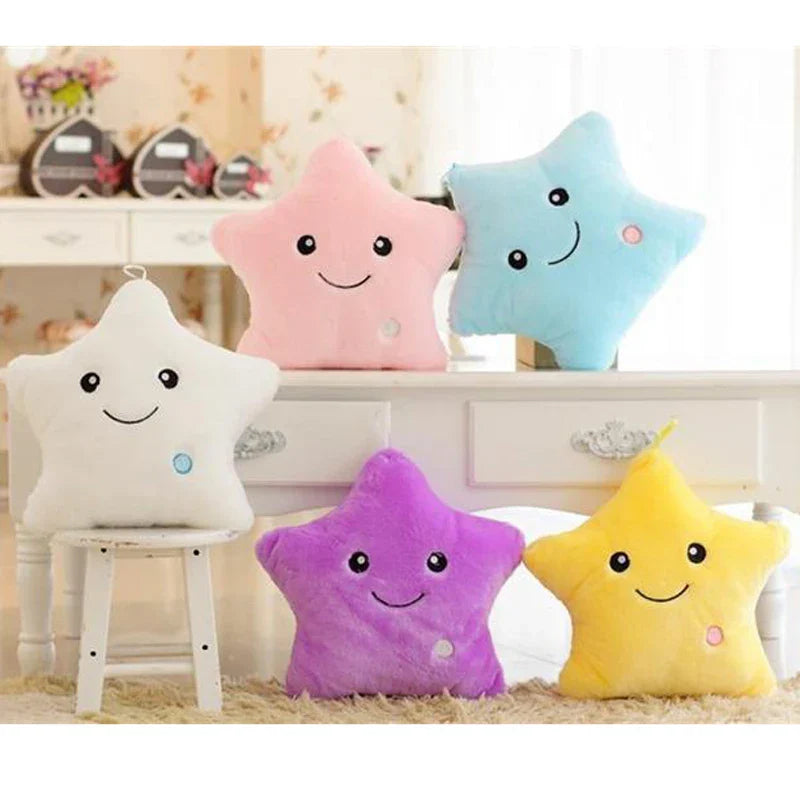 Luminous Star Plush Pillow - Soft, Colorful LED Cushion for Kids