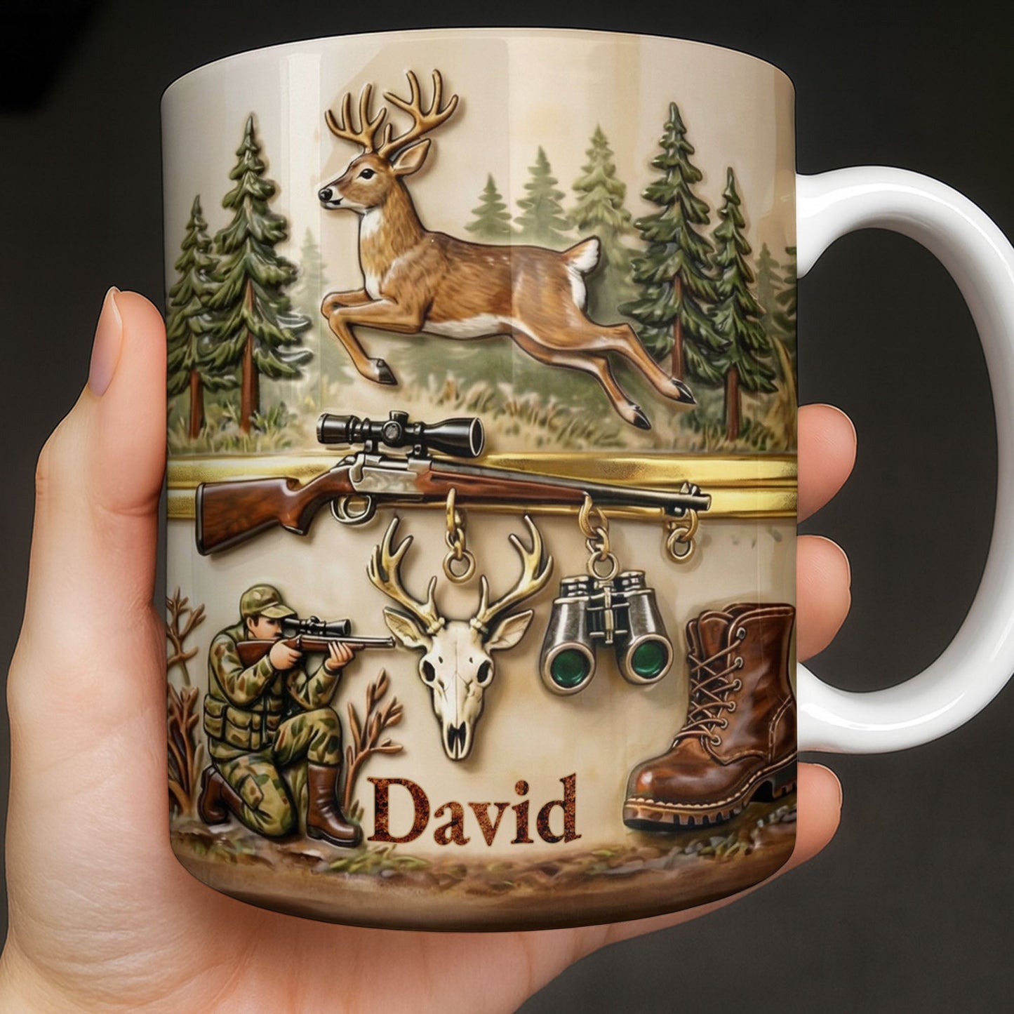 Classic Hunting Gear And Wildlife Imager - Personalized Custom Coffee Mug - HTG006_MG