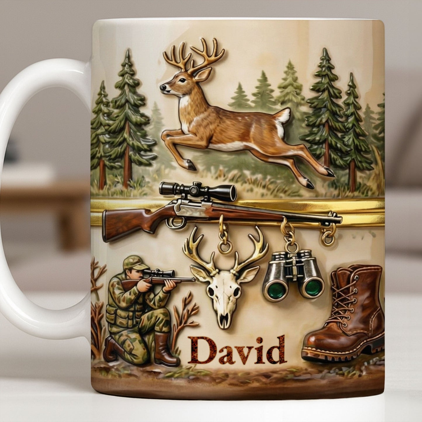 Classic Hunting Gear And Wildlife Imager - Personalized Custom Coffee Mug - HTG006_MG