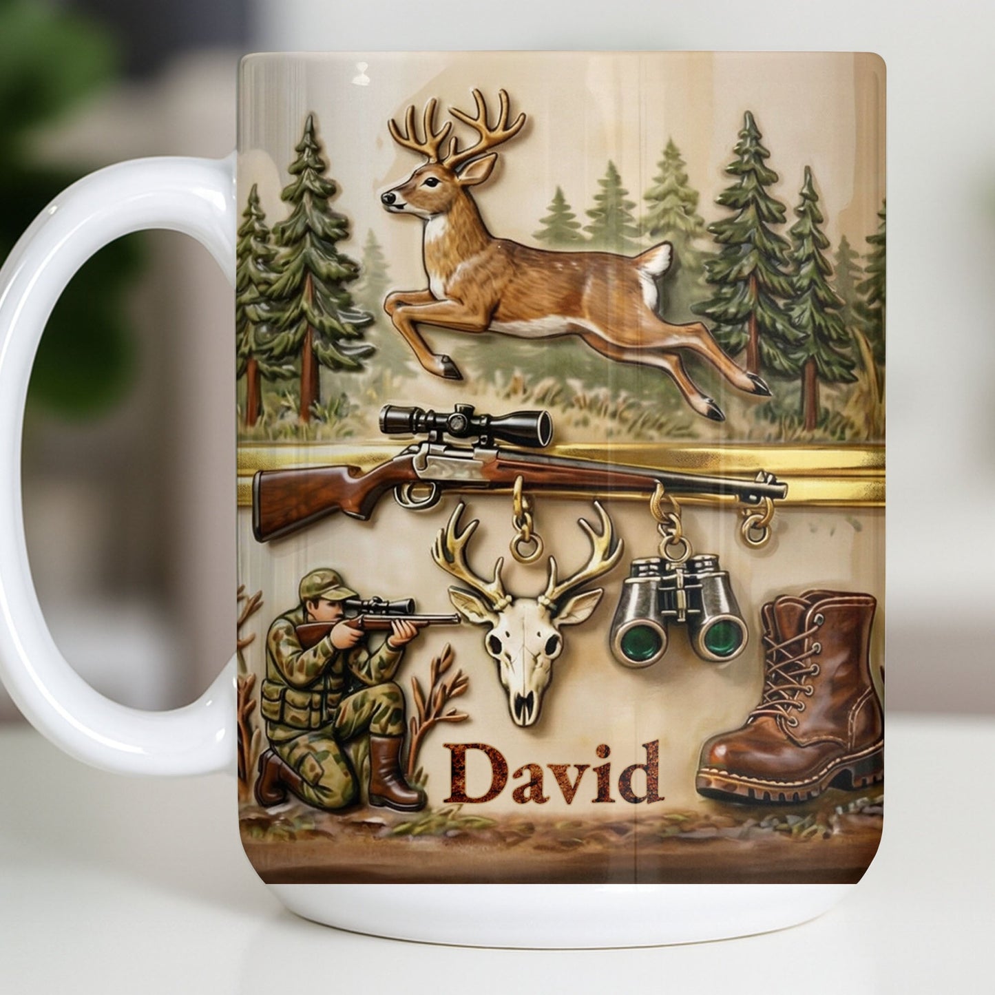 Classic Hunting Gear And Wildlife Imager - Personalized Custom Coffee Mug - HTG006_MG