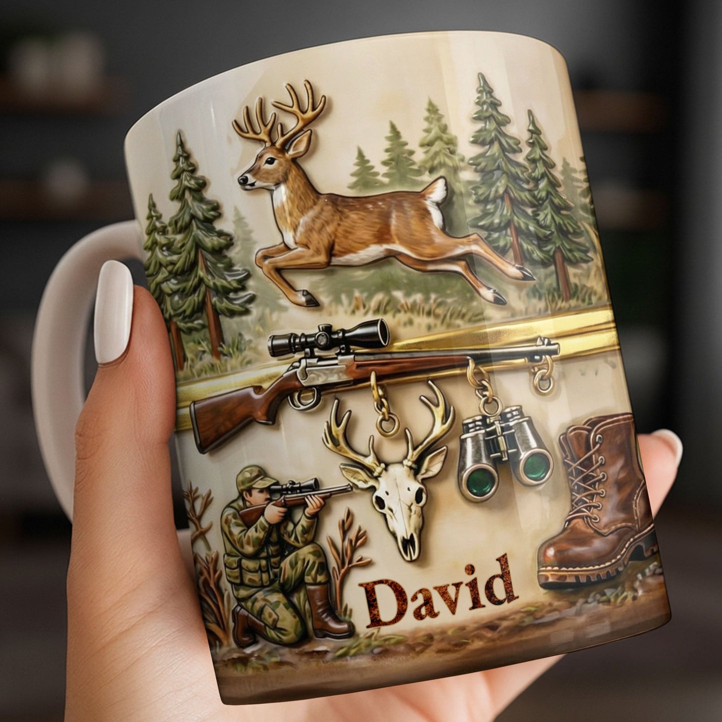 Classic Hunting Gear And Wildlife Imager - Personalized Custom Coffee Mug - HTG006_MG