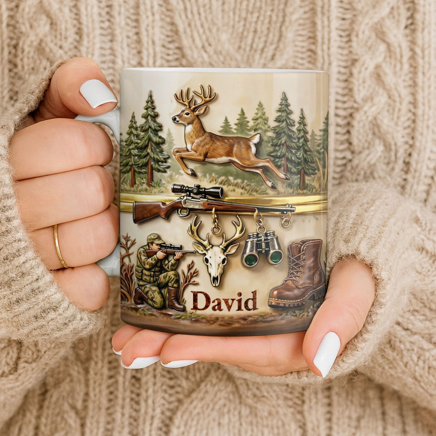 Classic Hunting Gear And Wildlife Imager - Personalized Custom Coffee Mug - HTG006_MG
