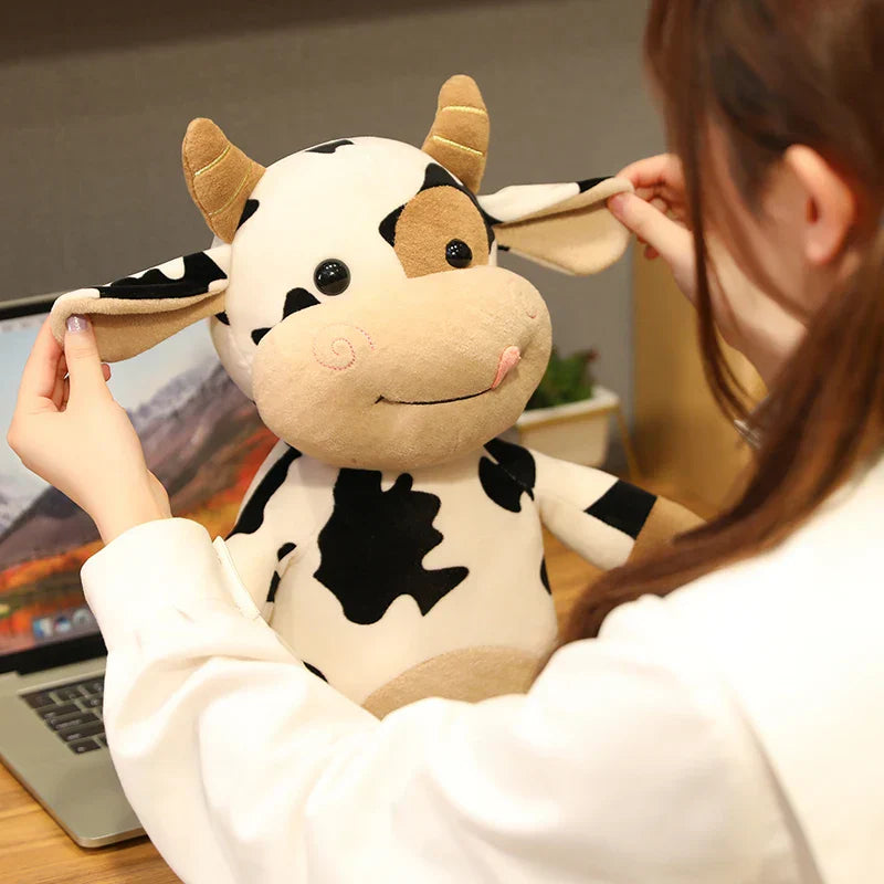 Cute 65CM Cartoon Milk Cow Plush Toy - Soft Cuddle Buddy for Kids