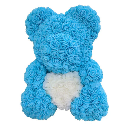Red Rose Teddy Bear 40cm Artificial Rose Flower Gift