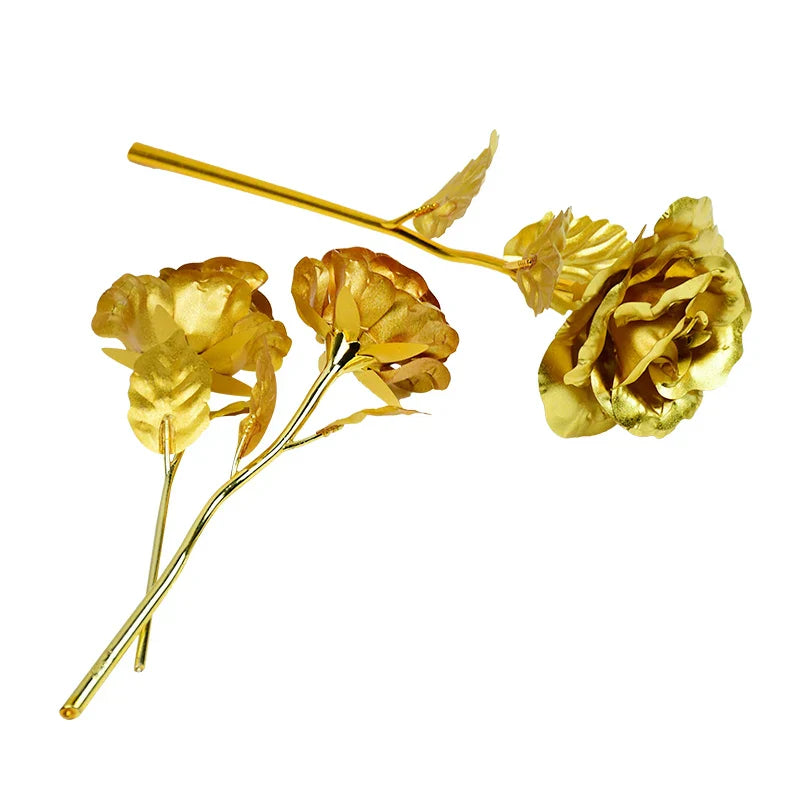 Gold Foil Eternal Rose Bouquet - Valentine's Gift for Her