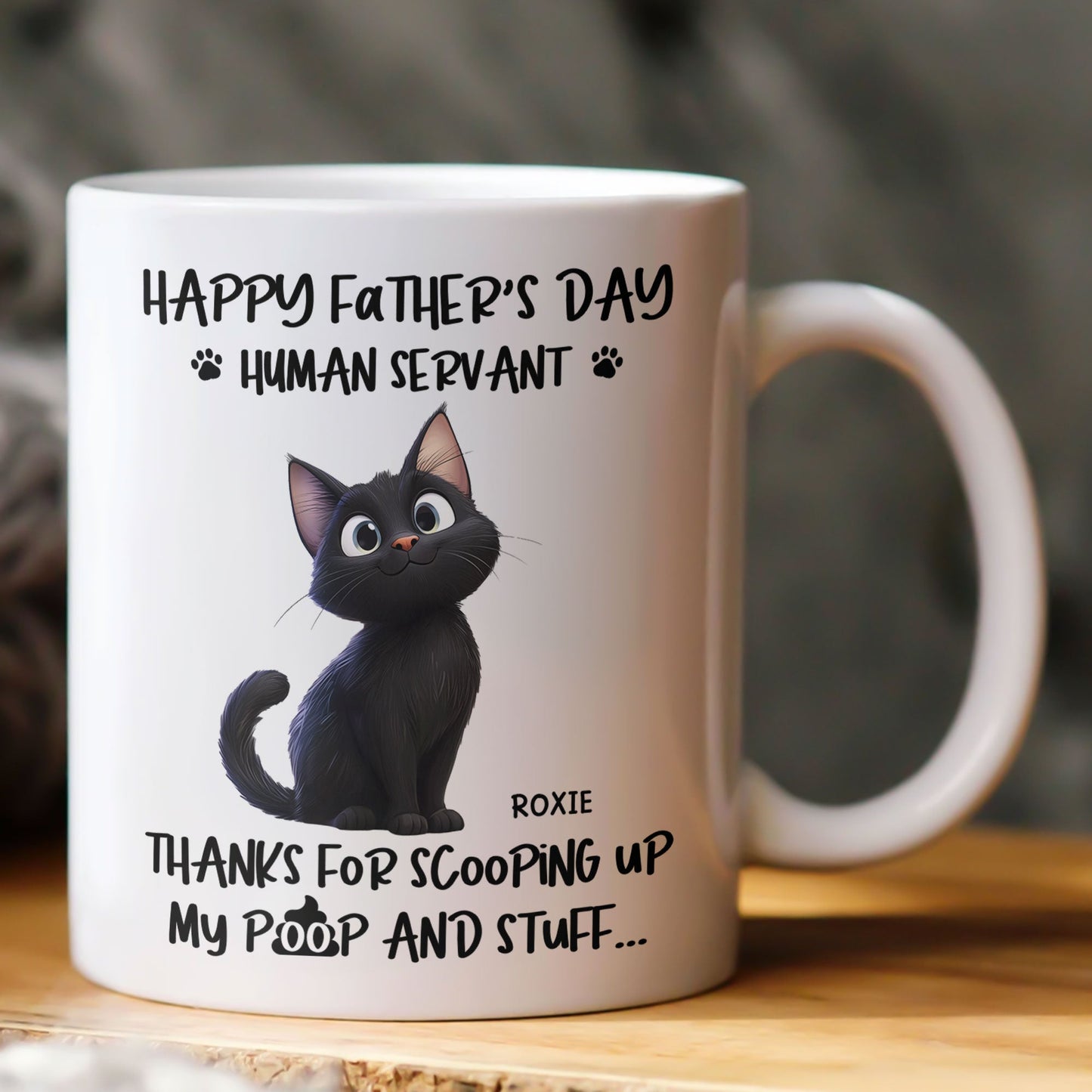 "Thanks for Scooping My Poop" Father's Day White Ceramic Mug Custom Pet Design for Dad