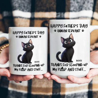 "Thanks for Scooping My Poop" Father's Day White Ceramic Mug Custom Pet Design for Dad