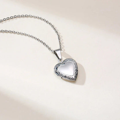 Personalized Heart Locket Necklace with Custom Photo and Name