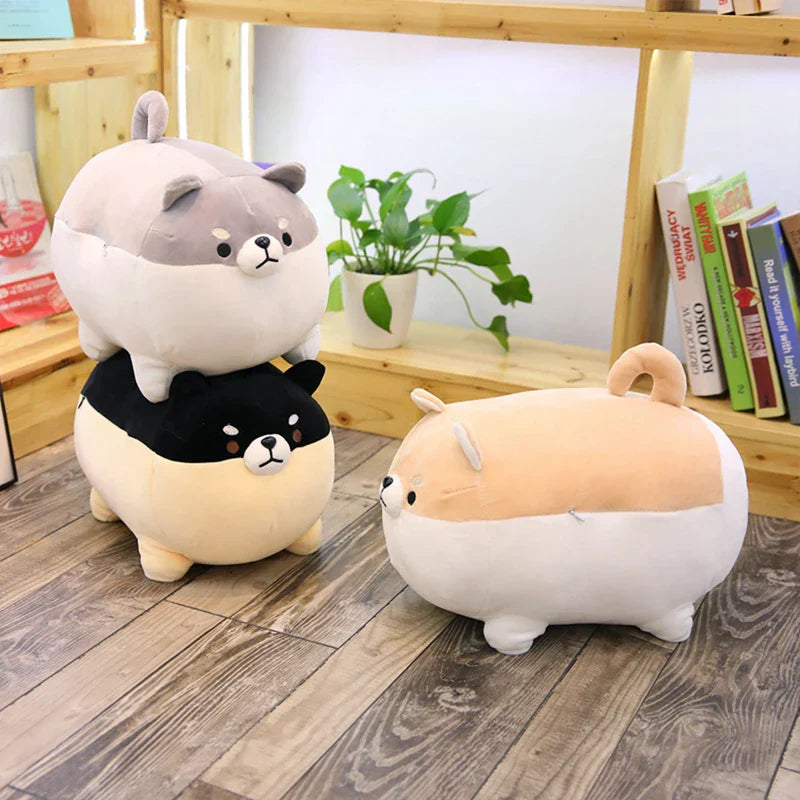 Happy Corgi Plush Dog Pillow Soft Stuffed Toy Gift