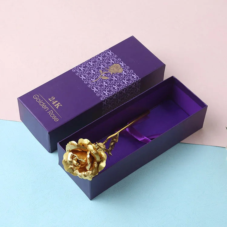 24K Gold Rose Flower for Valentine's Day and Gifts