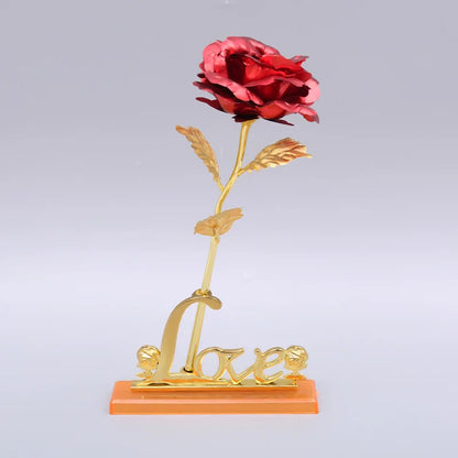 24K Gold Rose Flower for Valentine's Day and Gifts