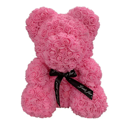 Red Rose Teddy Bear 40cm Artificial Rose Flower Gift