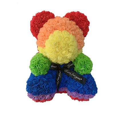 Red Rose Teddy Bear 40cm Artificial Rose Flower Gift