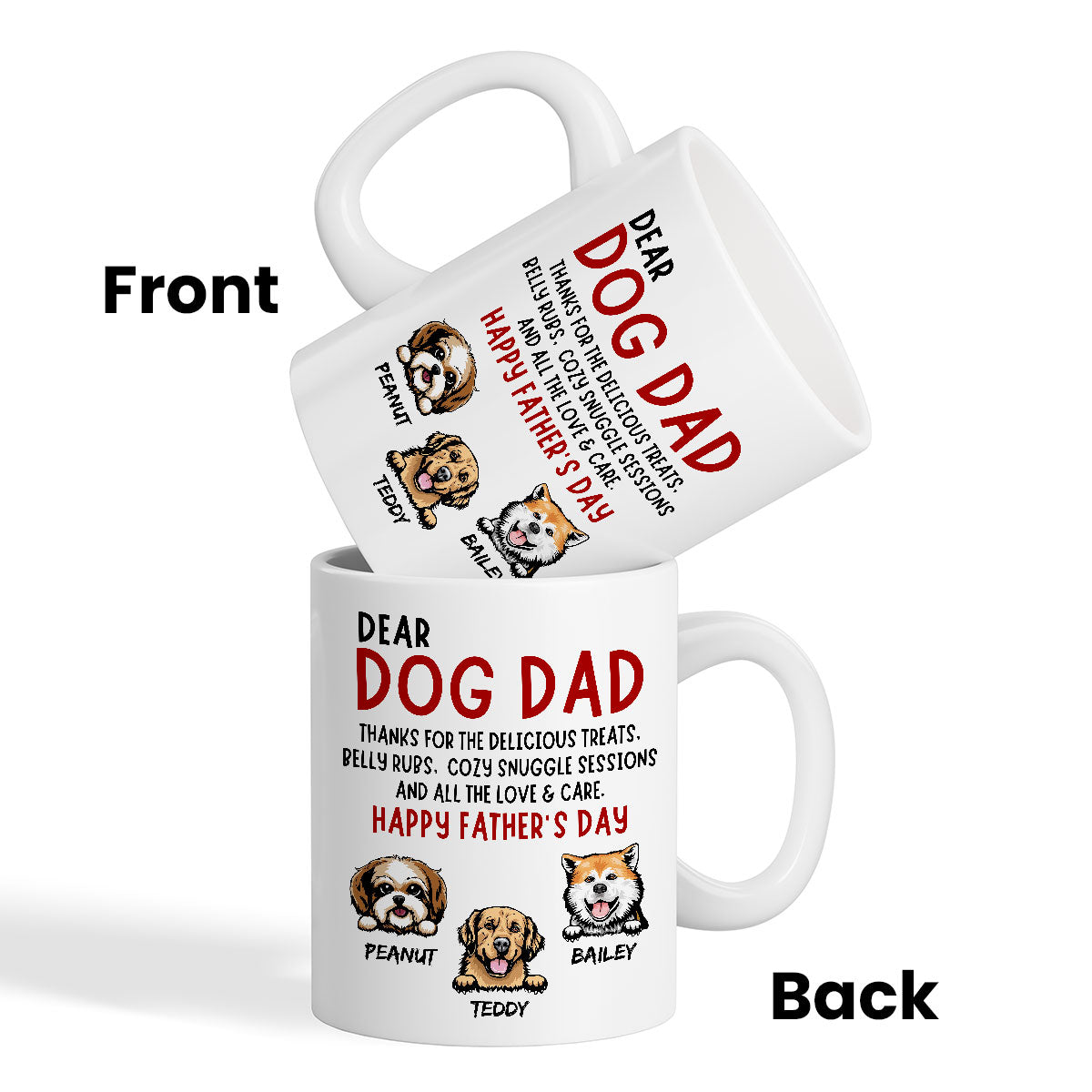 Dear Dog Dad Thanks For The Delicious Treats Personalized Mug