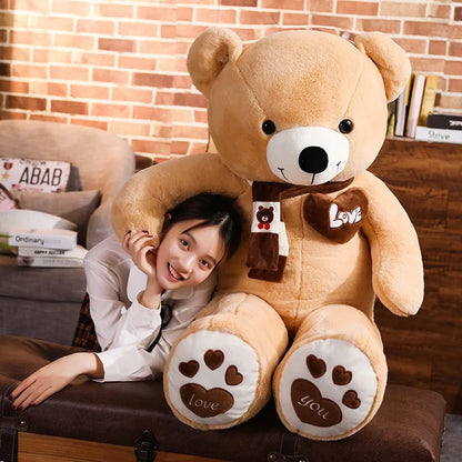 Cozy 4-Color Teddy Bear with Scarf