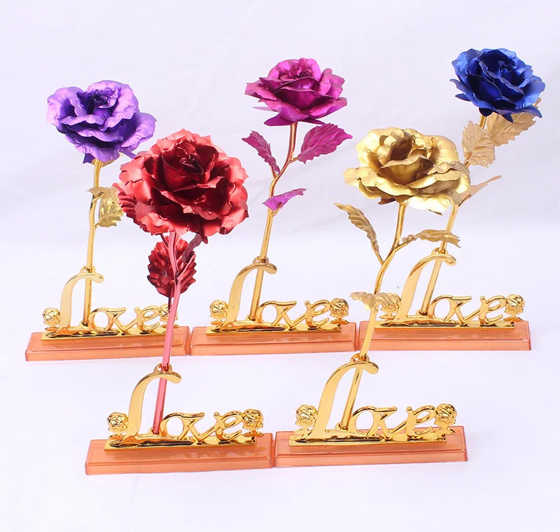 24K Gold Rose Flower for Valentine's Day and Gifts