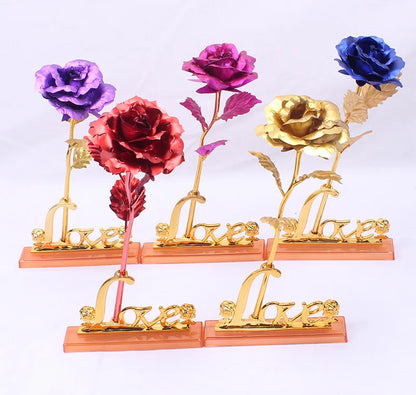 24K Gold Rose Flower for Valentine's Day and Gifts