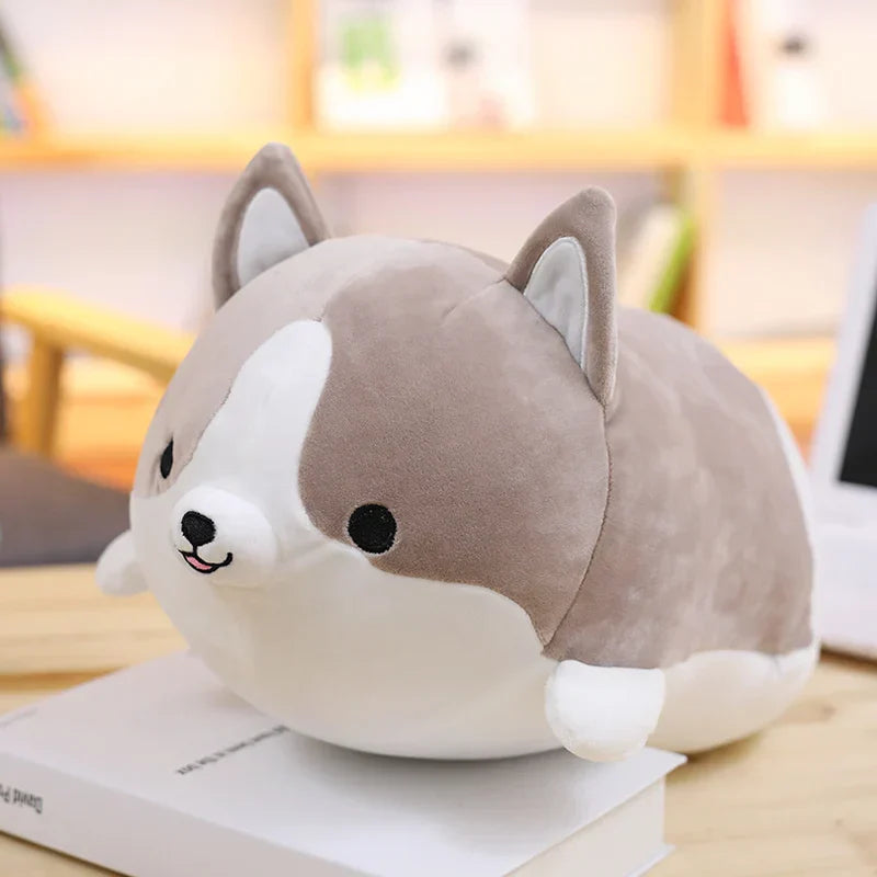 Happy Corgi Plush Dog Pillow Soft Stuffed Toy Gift