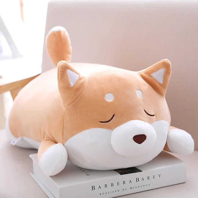 Happy Corgi Plush Dog Pillow Soft Stuffed Toy Gift