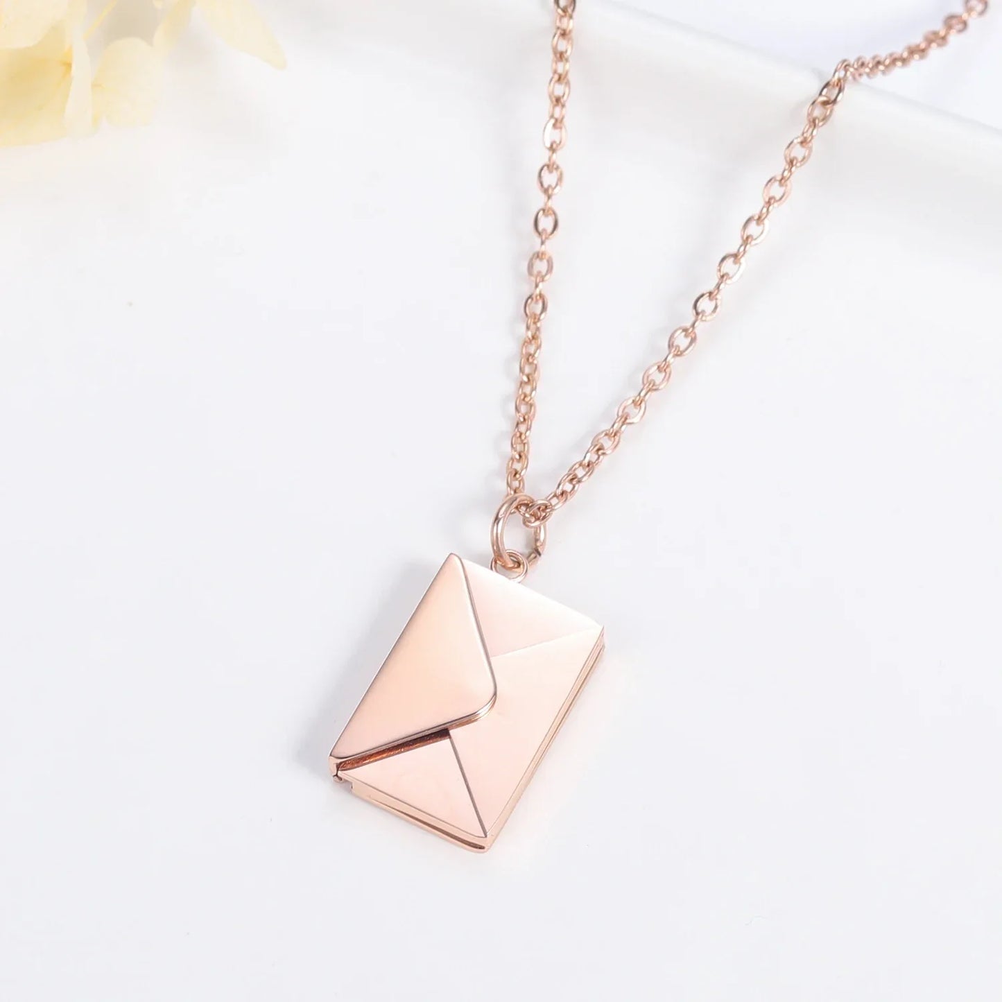 Custom Love Letter Envelope Pendant Necklace