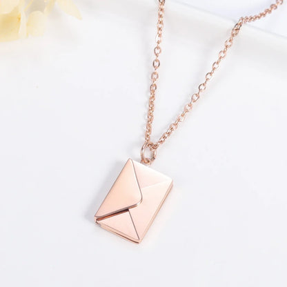 Custom Love Letter Envelope Pendant Necklace