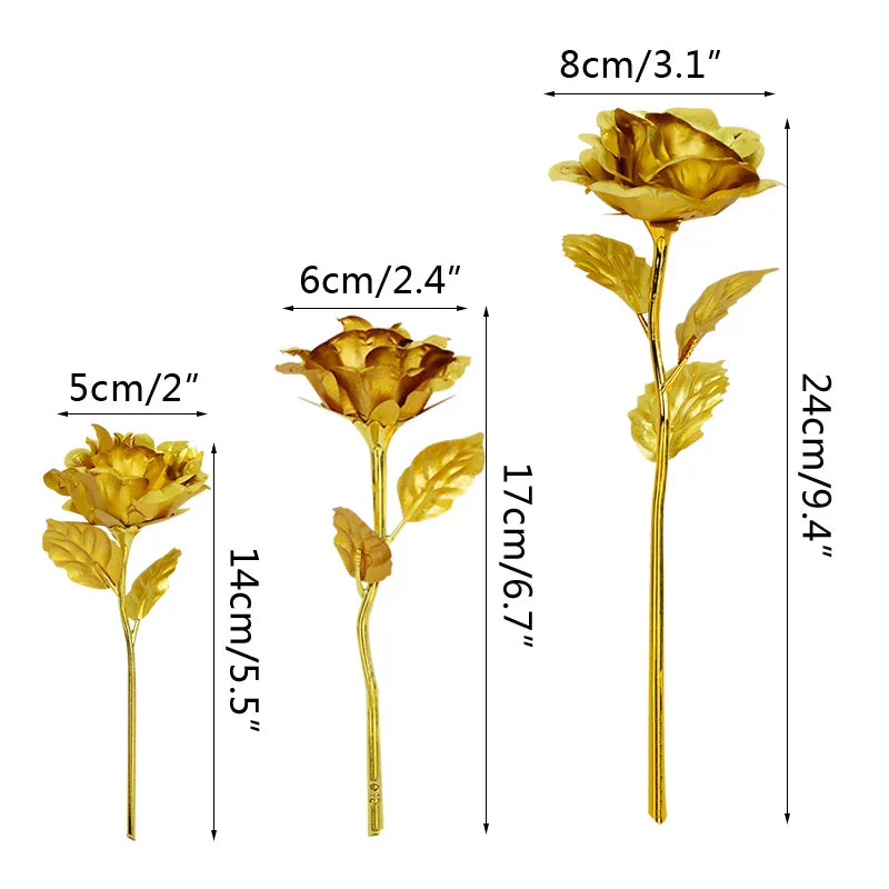 Gold Foil Eternal Rose Bouquet - Valentine's Gift for Her