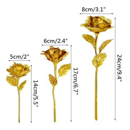 Gold Foil Eternal Rose Bouquet - Valentine's Gift for Her