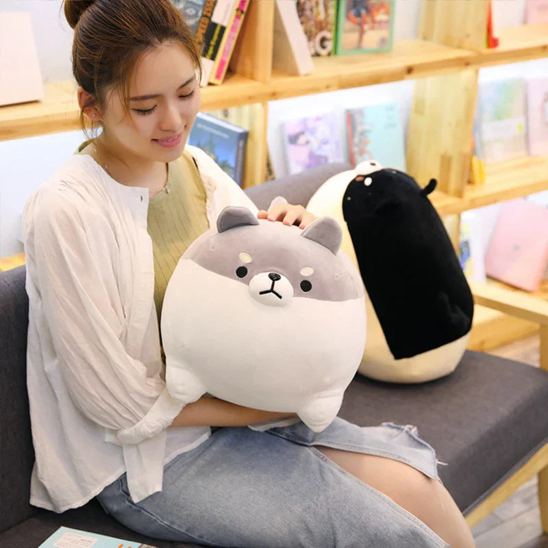 Happy Corgi Plush Dog Pillow Soft Stuffed Toy Gift