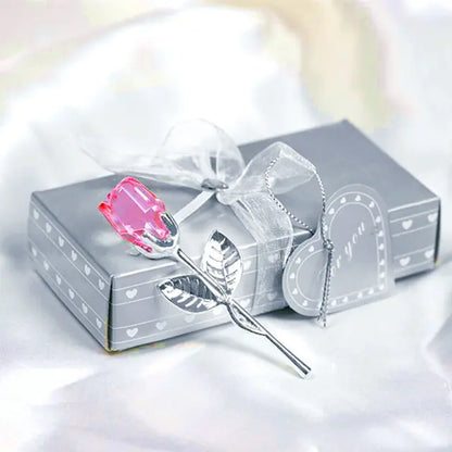 Crystal Glass Artificial Rose