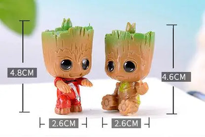 4pcs/set Guardians of The Galaxy Avengers Tiny groot Cute Baby Tree Man Model Figure