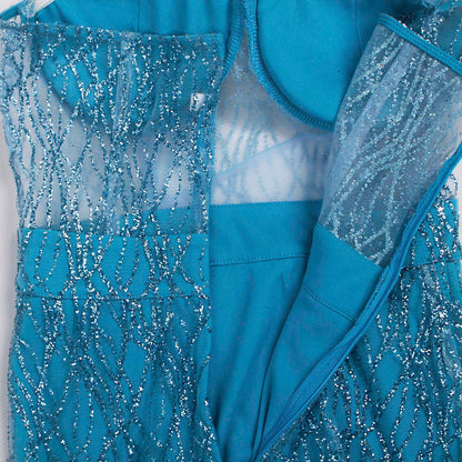 Off Shoulder Sparkle Split Dresses