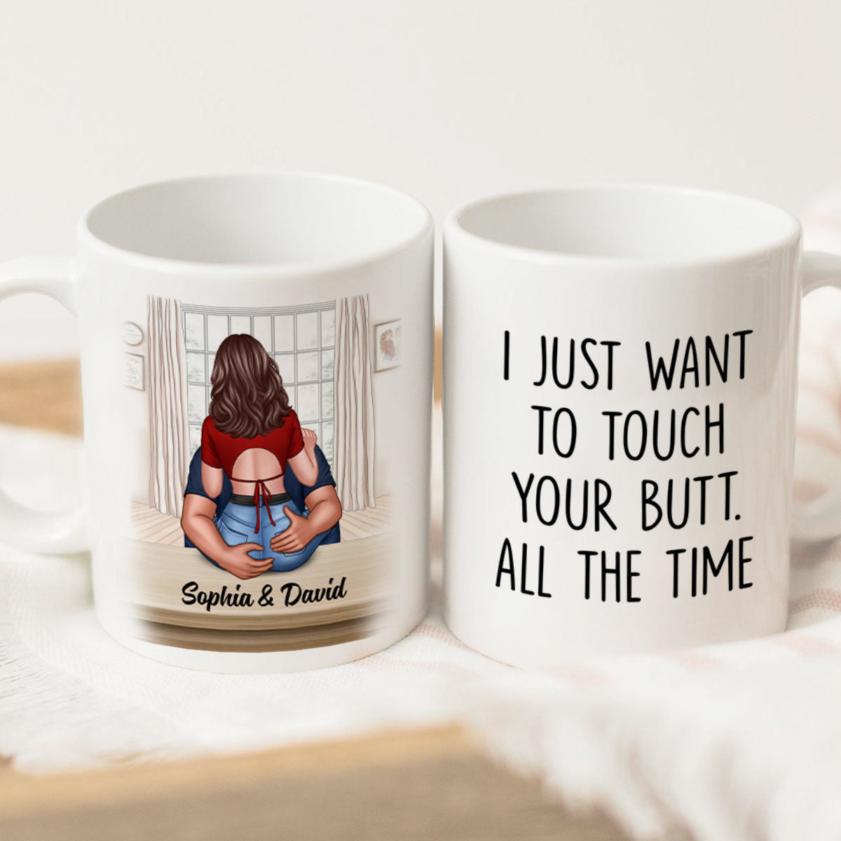 You're Hotter Than This Coffee Man Embracing Woman Back View Personalized Mug