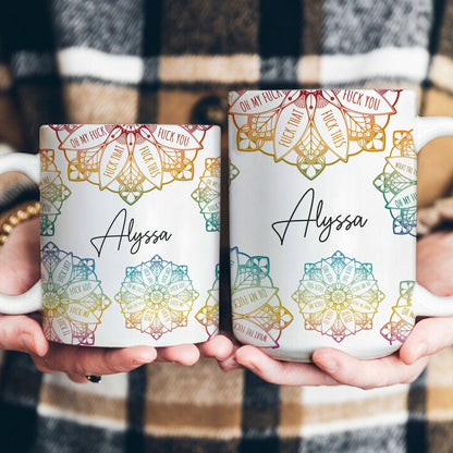 Hidden Swear Words Affirmations Mandala - Personalized Mug