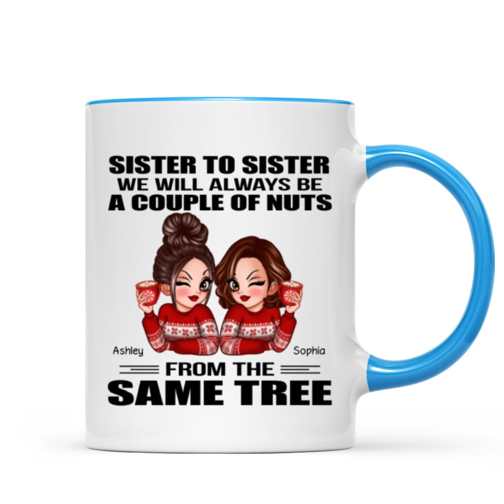 Sister To Sister Personalized Mug, Christmas Gift