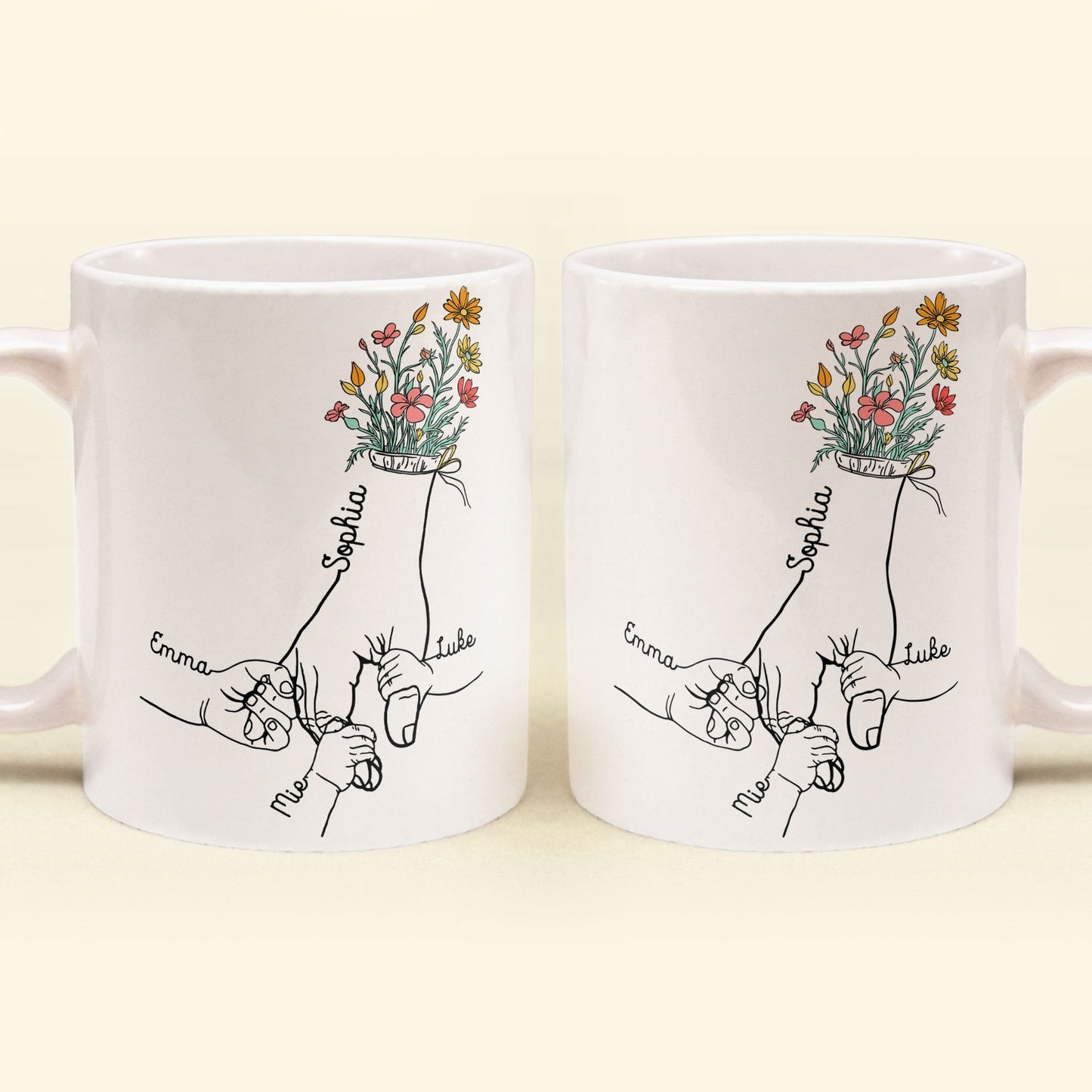 Holding Mom's Hand - Personalized Mug