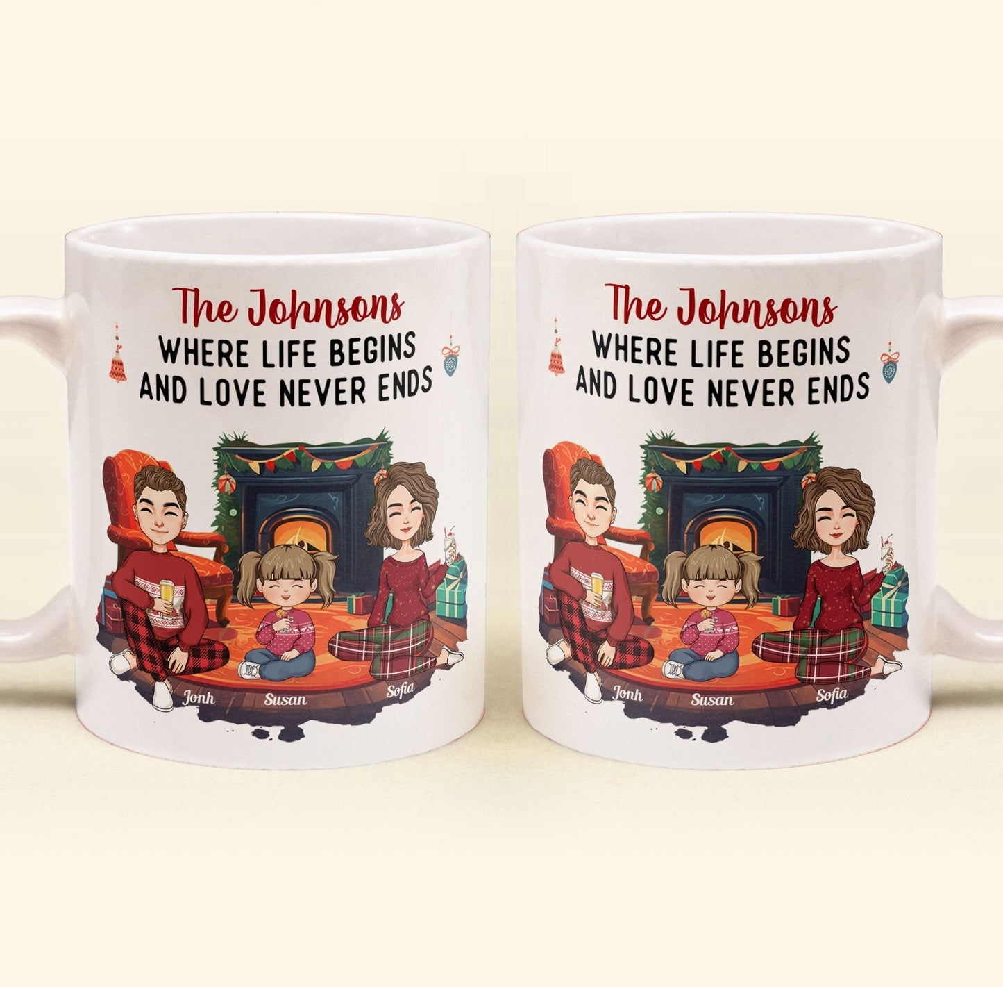 Home Where Life Begins And Love Never Ends - Personalized Mug