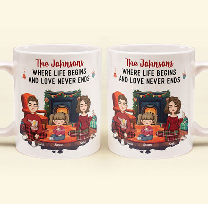 Home Where Life Begins And Love Never Ends - Personalized Mug